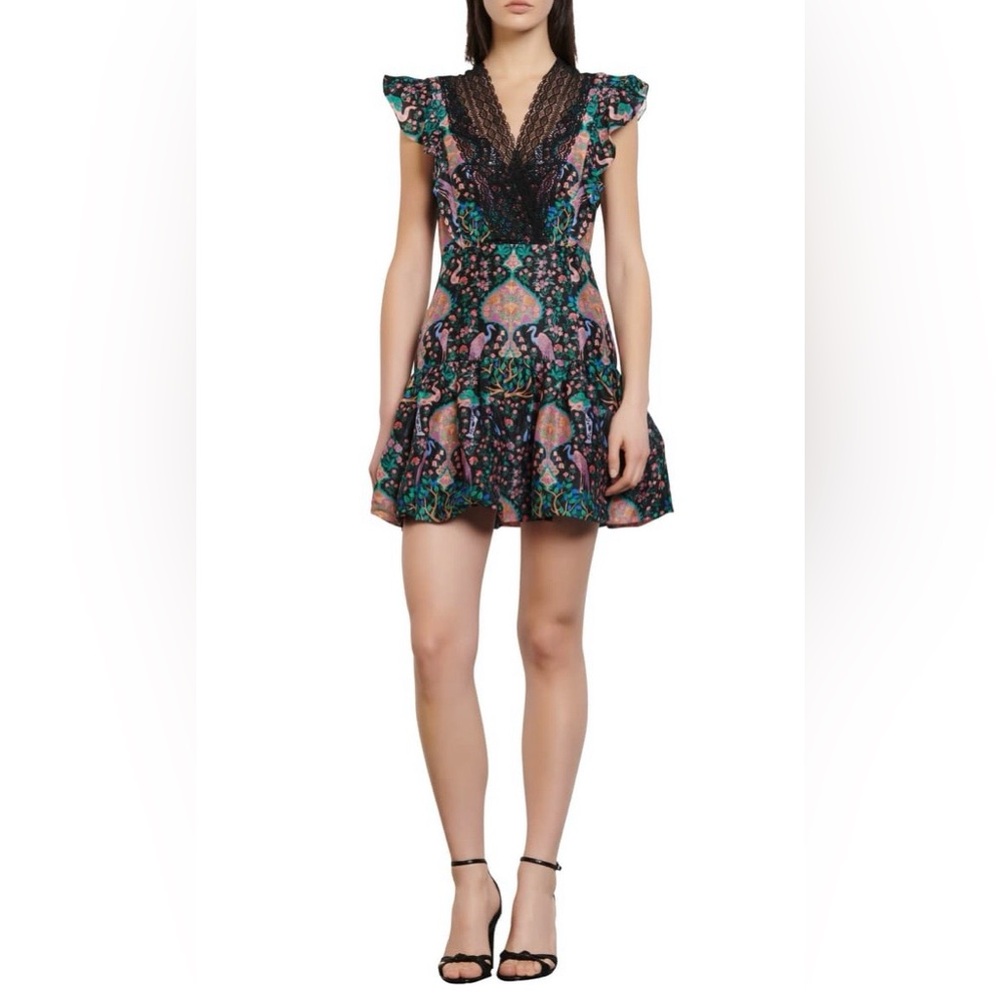 Sandro Iveane Floral A-Line Minidress